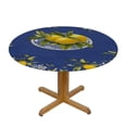 thumbnail image 3 of RUIYC Yellow and cloth Round Spring Table Cloth Washable Farmhouse Navy Cover for Kitchen Dinner Room Holiday Picnic Party Camping Indoor Outdoor Decor White, 3 of 7