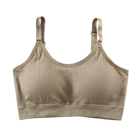 

CAICJ98 Lingerie For Women High Impact Sports Bras for Women Racerback Bra Workout Crop Tops for Women Khaki One Size