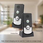 2 Way Voice Intercom, Waterproof Intercom Doorbell System, Wireless Audio Intercom for Home Hospital Office, Black