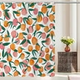 thumbnail image 3 of Peach Shower Curtain, Watercolor All Fruits Peach with Green Leaf Cute Bathroom Curtain Home Decor Waterproof Fabric Machine Washable with 12 PCS Hooks,72" Wx72 L, 3 of 6