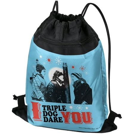A Christmas Story I Triple Dog Dare You Drawstring Backpack Sports Bag Sackpack 17" x 13", Perfect for Gym, Yoga or Practice