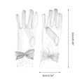 thumbnail image 3 of Unique Bargains 1 Pair Sunblock Mittens Fashion Mesh Bow Sun Block Driving Gloves for Women White, 3 of 5
