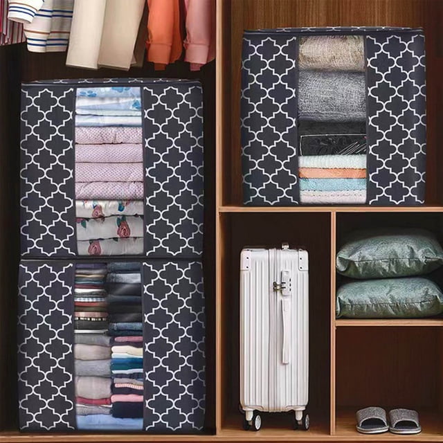Home Textile Storage Large Blanket Clothes Organizer Container with Reinforced Handle and Clear Window for Bedding Bedding Foldable Storage with Sturdy Zippers and Christmas Design