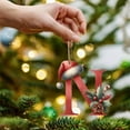 thumbnail image 6 of yulier 26 Initial Letter Christmas Ornaments Xmas Gifts, Red Personalized Christmas Alphabet Ornaments with Santa Hat, Acrylic Hanging Pendant for Christmas Stockings Tree Decorations, 6 of 6