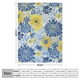thumbnail image 4 of JRXY Blue Yellow Navy Chrysanthemum Flowers Throw Blanket Ultra Soft Cozy Decorative Flannel Blanket All Season for Home Bed Couch Chair Travel White, 4 of 6