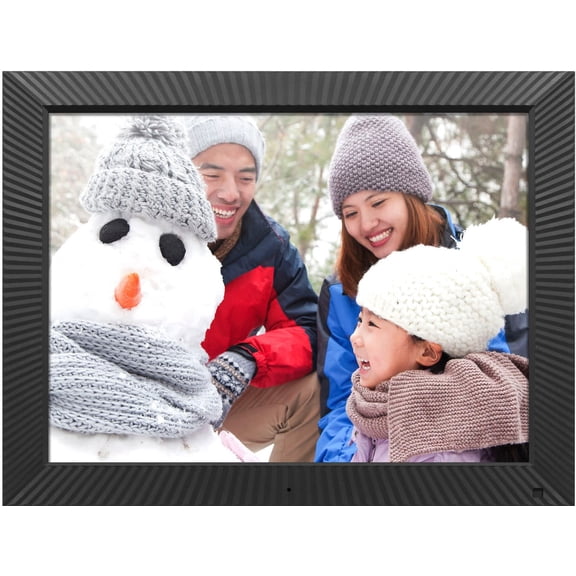 Aluratek Dual-band 2.4Ghz, 5Ghz WiFi Touchscreen Digital Photo Frame with Motion Sensor, Auto Rotation and 32GB Built-in Memory - 17 inch, Black