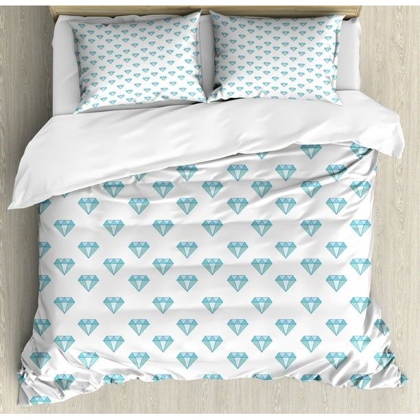 Piece Bedding Set With 2 Pillow Shams, Sea Blue Duvet Cover