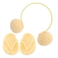 thumbnail image 1 of Accesorios de fotografía para recién nacidos, zapatillas de lana para sesión de fotos, auriculares, adorables accesorios para fotos, color amarillo, 1 of 5
