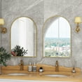 thumbnail image 4 of BEAUTYPEAK 20"x 30" Bathroom Mirror Wall Vanity Arched Mirror, Gold, Crown Shape, 4 of 8