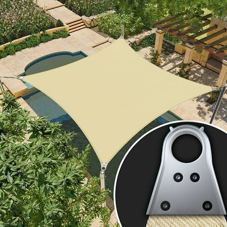 Amgo 6' x 9' Beige Rectangle/Square Super Ring Sun Shade Sail Order To Make UPF50+ AGSRR Canopy Awning Shades for Patio, 98% UV Blockage, Commercial Standard Heavy Duty - 260 GSM (We Customize)