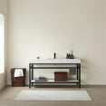 thumbnail image 6 of Funes 60" Single Sink Bathroom Vanity in Matte Black Frame White Top No Mirror, 6 of 8