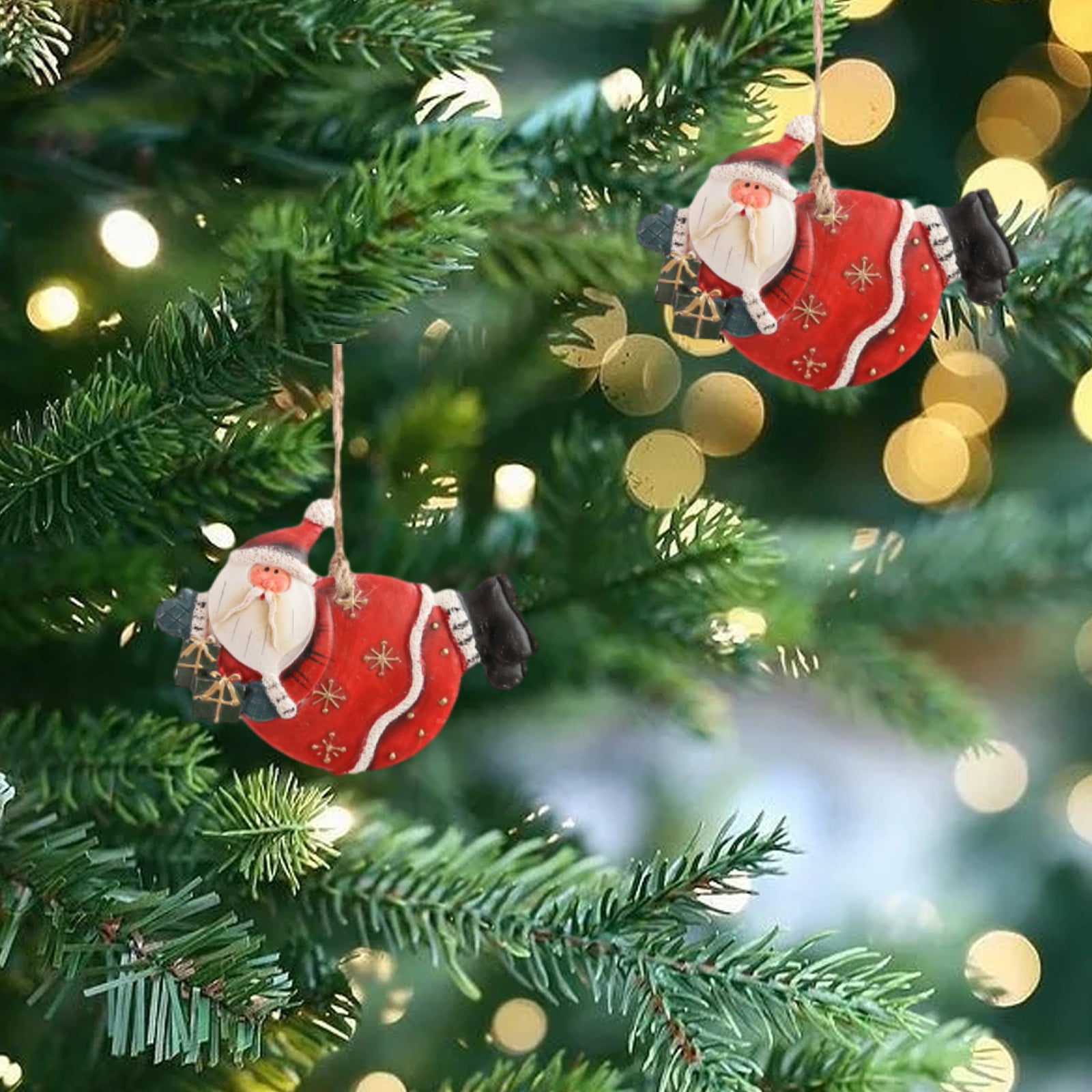 Nsxcdh Resin Cute Mini Santa Pendant, Red, 2.8x4.1x1.2in, Warm
