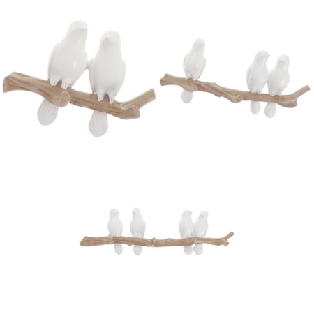 Set of Mounted Home Living Hanger Resin Bird Statue Key Holder