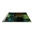 thumbnail image 2 of Ahgly Company Machine Washable Indoor Rectangle Patchwork Turquoise Blue Transitional Area Rugs, 8' x 10', 2 of 4