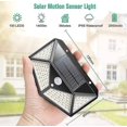 thumbnail image 3 of 2024 100 luces LED solares con sensor de movimiento, gran angular 270, resistente al agua IP65, puerta de entrada, patio, garaje, 3 of 3