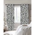 thumbnail image 3 of Boho Leaf Blackout Curtains, Light Blocking Print Window Curtains, Sage Green Spring Farmhouse Pastoral Tribal Thermal Insulated Window Drapes for Living Room Kitchen Cafe 2 Panels, 55"W x 39"L, 3 of 9
