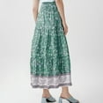 thumbnail image 4 of WTOBBY Women's Solid Color High Waist A-Line Skirt Tiered Ruffle Hem Boho Trumpet Skirt Casual Beach Flowy Long Skirt with Folded Waist Detail,Green L, 4 of 5