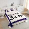 thumbnail image 4 of Erosebridal Happy Easter Bedding Full Comforter Set, Cute Rabbit Down Comforter, Purple, 3 Pieces, 4 of 7