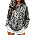 thumbnail image 2 of Gunia Womens Hoodies Leopard Hooded Sweatshirt With Pocket Casual Cozy Oversized Top Warm Fleece Fall Winter Fashion Pullover Clothes, 2 of 4