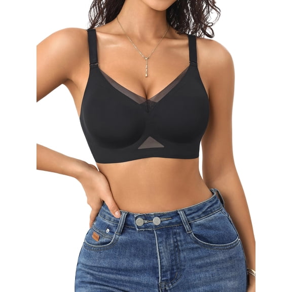 SHARICCA Womens Seamless Wirefree Bra Breathable Cooling Everyday Jelly Bra