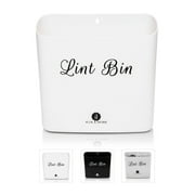 Lint Bin Holder Laundry Room Organizer by A.J.A. & MORE | Space Saving Waste Bin with Magnetic Strip for Dryer, Washer, or Wall Mount (Off White)