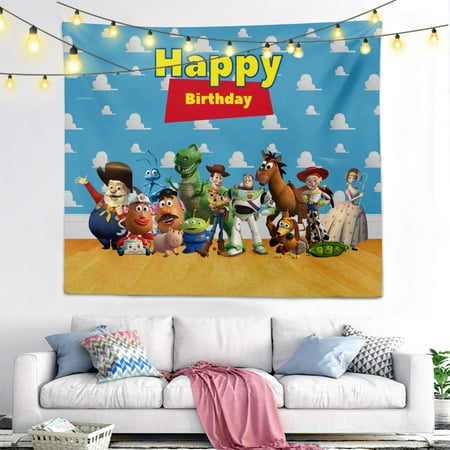 Image of Toy Story Banner Photography Backgrounds polyeste Cloth Party Backgrounds For Kids Birthday Party Decor 200*150cm