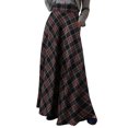 thumbnail image 3 of WULMLEO Women Maxi Plaid Skirts A Line High Waisted Pleated Tartan Full Length Flowy Long Skirts Christmas Holiday Outfits Black M, 3 of 5