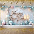 thumbnail image 7 of Gold Lettering Happy New Year Banner Light Blue Theme New Year Banner Elegant Design Festive Celebration Banner for New Year Party Holiday Celebration Indoor Decoration, 7 of 7