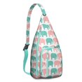 thumbnail image 1 of Vintage Elephant Sling Backpack - Retro Tribal Pattern Shoulder Bag with Layered Storage, Fashionable Pack for Students & Office Workers, 1 of 4