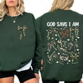 thumbnail image 3 of God Said I Am Sweatshirt – Double-Sided Camo Coquette Pullover, Religious Bow Sweater, Trendy Mama Christian Girl Gift, 3 of 7