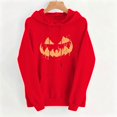thumbnail image 3 of Molidfa Womens Spooky Pumpkin Hoodie Dripping Face Graphic Oversized Sweatshirt, 3 of 4