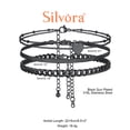 thumbnail image 6 of Silvora 3PCS Black Anklets for Women Stainless Steel Stackable Beaded Heart Chain Flat Snakle Cuban Chain Layered Ankle Bracelet Set Adjustable Foot Chain Beach Jewelry Gifts for Wife Anniversary, 6 of 6