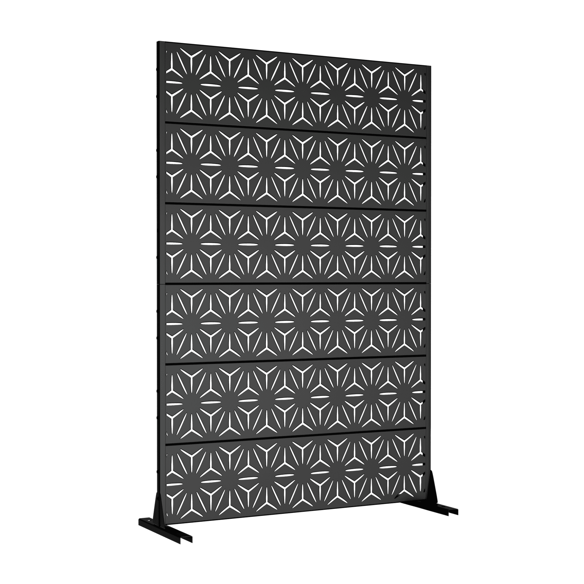 MAYEERTY Laser-Cut Steel Room Divider, Modern Privacy Partition for Living Space,Sun,Black