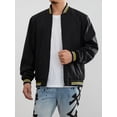 thumbnail image 3 of SUNSIOM Veste Bomber Légère pour Hommes Automne Imprimé Rayé Manches Longues Col Montant Zip Ajustée, 3 of 6