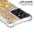 thumbnail image 3 of Funda para Samsung Galaxy S21 Ultra 5G con Brillo Líquido Flotante, Purpurina, Parachoques y Anillo Giratorio Soporte, 3 of 5