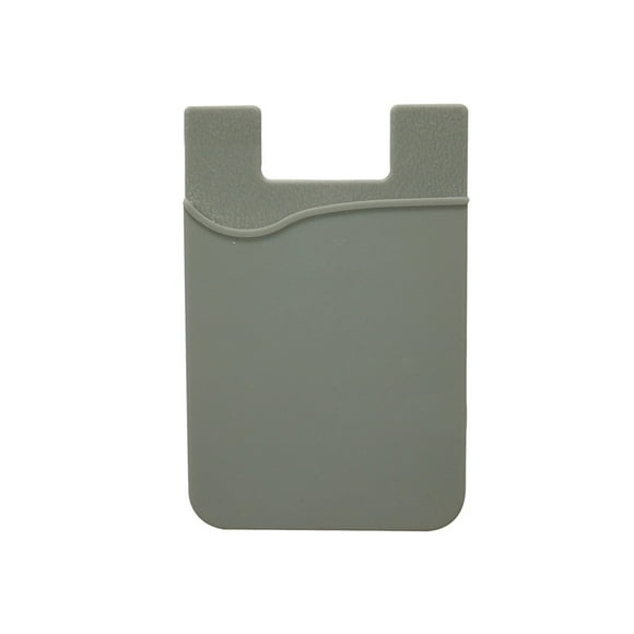 Smart Silicone Mobile Phone Wallet Card Stick On Cash Credit Card Holder Pouch-Grey