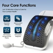 Back Stretcher with Lumbar Support, Electric Lumbar Traction Device, 15-Level Electrotherapy, Dynamic Airbag 3 Stretching Modes, Spine Support Back Pain Relief Massager, with 104 Acupressure Nodes