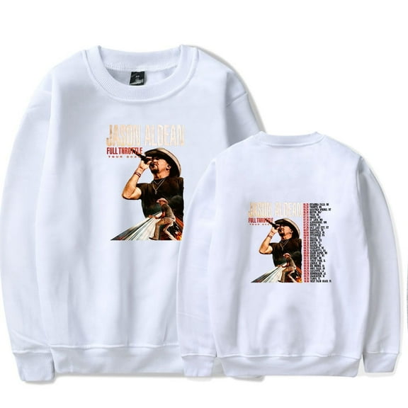 Jason Aldean Merch Full Throttle Tour 2025 Crew Neck Sweatshirt, Unisex, Stylish Long-Sleeved Pullover