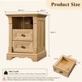 thumbnail image 5 of KeyWhat Farmhouse 2-Drawer Nightstand with Charging Station, 18" Wooden End Table for Bedroom, Living Room, Natural Oak, 5 of 7