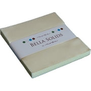 Bella Solids Snow Moda Charm Pack; 42 - 5" Precut Fabric Quilt Squares