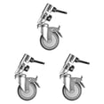 thumbnail image 4 of 3 ruedas giratorias en forma de C para piezas con diámetro de orificio de 25 mm, resistentes y fáciles de usar. Plata, 4 of 9