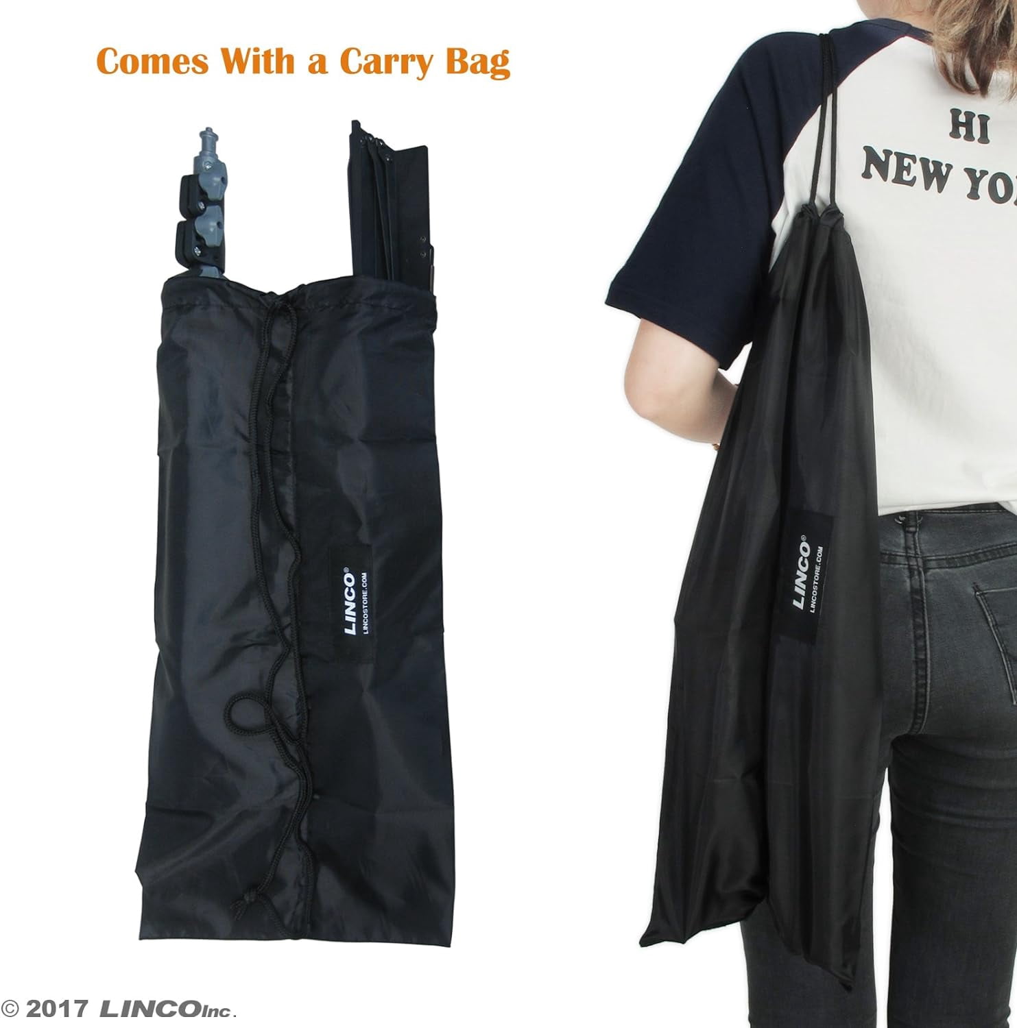 LINCO 60” Portable Folding Sheet Music Stand with Carrying Bag, Adjustable Heavy Duty Metal Music Stand-8804