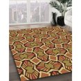 thumbnail image 3 of Ahgly Tapis Rond Lavable en Machine Intérieur Transitionnel Rouge Safran, 5 Pieds Rond, 3 of 7