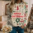 thumbnail image 4 of idosla Vintage Christmas Sweatshirts for Women Long Sleeve Vintage Santa Claus Shirts Fashion Christmas Holiday Tops (Light Gray, S), 4 of 8