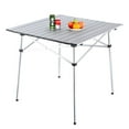 thumbnail image 1 of 28" x 28" Camping Table, Portable Square Aluminum Folding Picnic Table With Carrying Bag, 1 of 8
