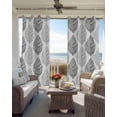 thumbnail image 4 of Grey Leaves Blackout Curtains 54 Inches Long for Bedroom, Gray Summer Tropical Plant Aesthetics Thermal Insulated Room Darkening Black Out Window Curtain Panels Grommet Drapes for Living Room, 4 of 8