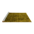 thumbnail image 2 of Ahgly Company Machine Washable Indoor Round Oriental Yellow Industrial Area Rugs, 4' Round, 2 of 4