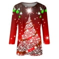 thumbnail image 4 of YanHoo Christmas 3/4 Sleeve Tops for Women Funny Xmas Wine Glass Graphic Tee Shirts 3/4 Length Crewneck T-shirts Plus Size Casual 3/4 Sleeve Shirts Womens Tops 3/4 Sleeve2024 Fall Outfits, 4 of 5
