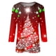 thumbnail image 4 of Awdenio - Blusas de manga larga para mujer, liquidación, moda juvenil, estampado navideño, camiseta holgada, mangas 3/4, blusa, cuello redondo, blusas casuales, 4 of 5