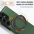 thumbnail image 7 of Leather Case for Samsung Galaxy S23 Ultra, Compatible with Wireless Charging, 360 Spin Magnetic Stand Shockproof Protective Magnetic Case, Military Protection for Samsung S23 Ultra, Green, 7 of 7